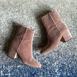 Velvet blush booties